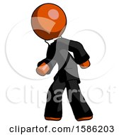 Poster, Art Print Of Orange Clergy Man Suspense Action Pose Facing Left