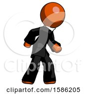 Poster, Art Print Of Orange Clergy Man Suspense Action Pose Facing Right