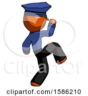 Poster, Art Print Of Orange Police Man Kick Pose Start
