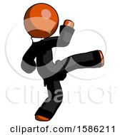 Poster, Art Print Of Orange Clergy Man Kick Pose