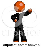 Orange Clergy Man Waving Left Arm With Hand On Hip