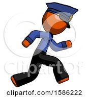 Poster, Art Print Of Orange Police Man Running Fast Right