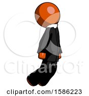Poster, Art Print Of Orange Clergy Man Floating Through Air Right