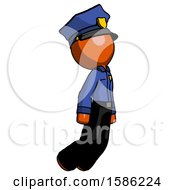 Poster, Art Print Of Orange Police Man Floating Through Air Right