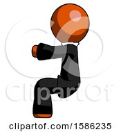 Poster, Art Print Of Orange Clergy Man Sitting Or Driving Position