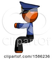 Orange Police Man Sitting Or Driving Position