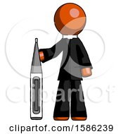 Poster, Art Print Of Orange Clergy Man Standing With Large Thermometer