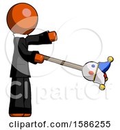 Poster, Art Print Of Orange Clergy Man Holding Jesterstaff - I Dub Thee Foolish Concept
