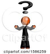 Poster, Art Print Of Orange Clergy Man With Question Mark Above Head Confused