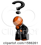 Poster, Art Print Of Orange Clergy Man Thinker Question Mark Concept