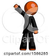 Orange Clergy Man Waving Emphatically With Right Arm