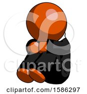 Poster, Art Print Of Orange Clergy Man Sitting With Head Down Facing Angle Left