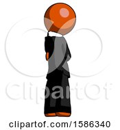 Poster, Art Print Of Orange Clergy Man Thinking Wondering Or Pondering Rear View