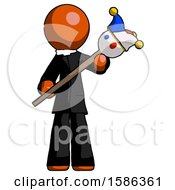 Poster, Art Print Of Orange Clergy Man Holding Jester Diagonally