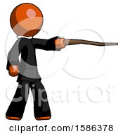 Poster, Art Print Of Orange Clergy Man Pointing With Hiking Stick