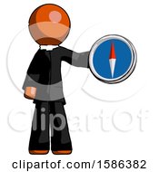 Poster, Art Print Of Orange Clergy Man Holding A Large Compass