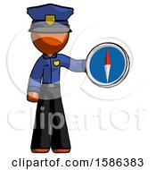 Poster, Art Print Of Orange Police Man Holding A Large Compass