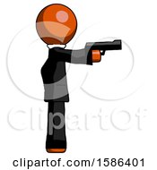 Poster, Art Print Of Orange Clergy Man Firing A Handgun