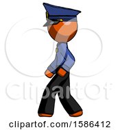 Poster, Art Print Of Orange Police Man Walking Left Side View