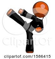 Poster, Art Print Of Orange Clergy Man Ninja Kick Left