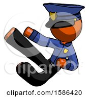 Poster, Art Print Of Orange Police Man Flying Ninja Kick Left