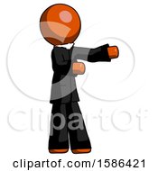 Orange Clergy Man Presenting Something To His Left