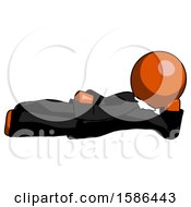 Poster, Art Print Of Orange Clergy Man Reclined On Side
