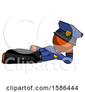 Poster, Art Print Of Orange Police Man Reclined On Side
