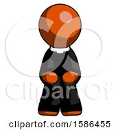 Poster, Art Print Of Orange Clergy Man Squatting Facing Front