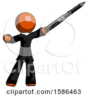 Poster, Art Print Of Orange Clergy Man Demonstrating That Indeed The Pen Is Mightier