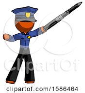 Poster, Art Print Of Orange Police Man Demonstrating That Indeed The Pen Is Mightier