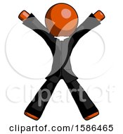 Poster, Art Print Of Orange Clergy Man Jumping Or Flailing