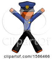 Poster, Art Print Of Orange Police Man Jumping Or Flailing