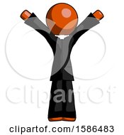 Poster, Art Print Of Orange Clergy Man With Arms Out Joyfully
