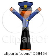 Orange Police Man With Arms Out Joyfully