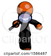 Poster, Art Print Of Orange Clergy Man Looking Down Through Magnifying Glass