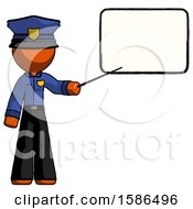 Poster, Art Print Of Orange Police Man Giving Presentation In Front Of Dry-Erase Board