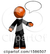 Poster, Art Print Of Orange Clergy Man With Word Bubble Talking Chat Icon