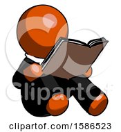Orange Clergy Man Reading Book While Sitting Down