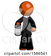 Poster, Art Print Of Orange Clergy Man Begger Holding Can Begging Or Asking For Charity