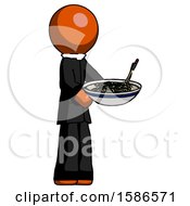 Poster, Art Print Of Orange Clergy Man Holding Noodles Offering To Viewer