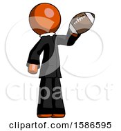 Poster, Art Print Of Orange Clergy Man Holding Football Up