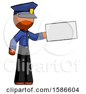 Poster, Art Print Of Orange Police Man Holding Large Envelope