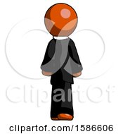 Poster, Art Print Of Orange Clergy Man Walking Away Back View