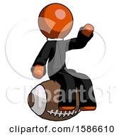 Poster, Art Print Of Orange Clergy Man Sitting On Giant Football
