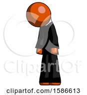 Poster, Art Print Of Orange Clergy Man Depressed With Head Down Turned Left