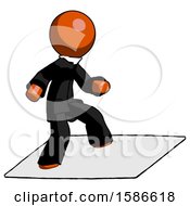 Poster, Art Print Of Orange Clergy Man On Postage Envelope Surfing