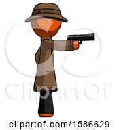 Poster, Art Print Of Orange Detective Man Firing A Handgun