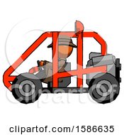 Poster, Art Print Of Orange Detective Man Riding Sports Buggy Side View