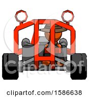 Poster, Art Print Of Orange Detective Man Riding Sports Buggy Front View
